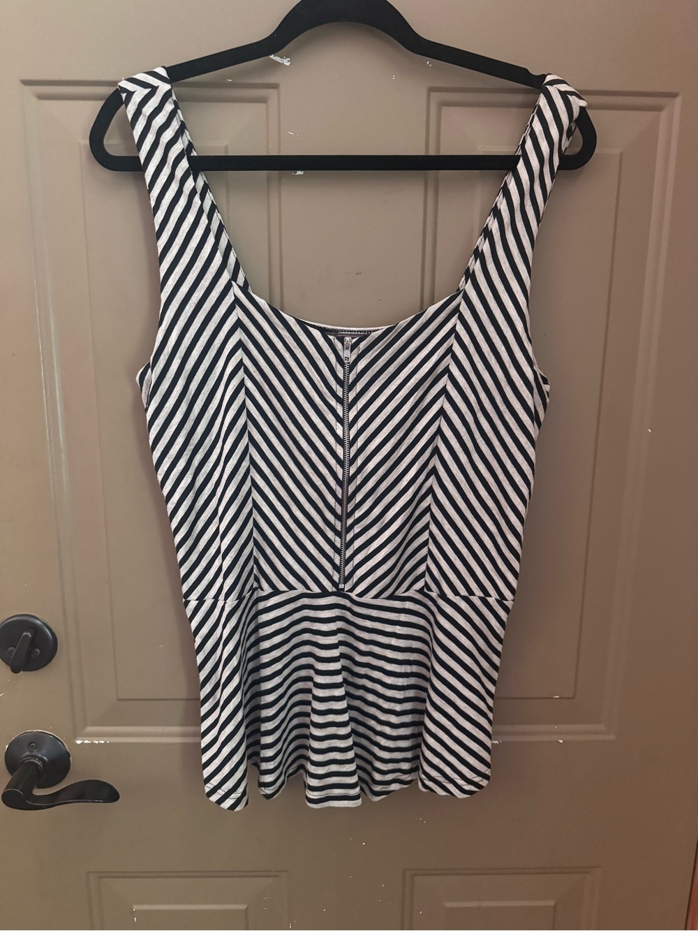 Striped Black & White Tank Top